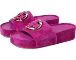 Tory Burch Woven Double T Slide